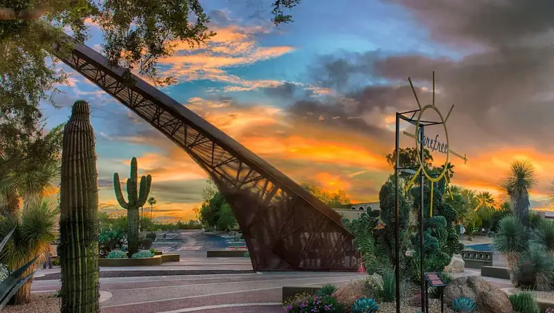The Carefree sundial at sunset, Carefree, Arizona